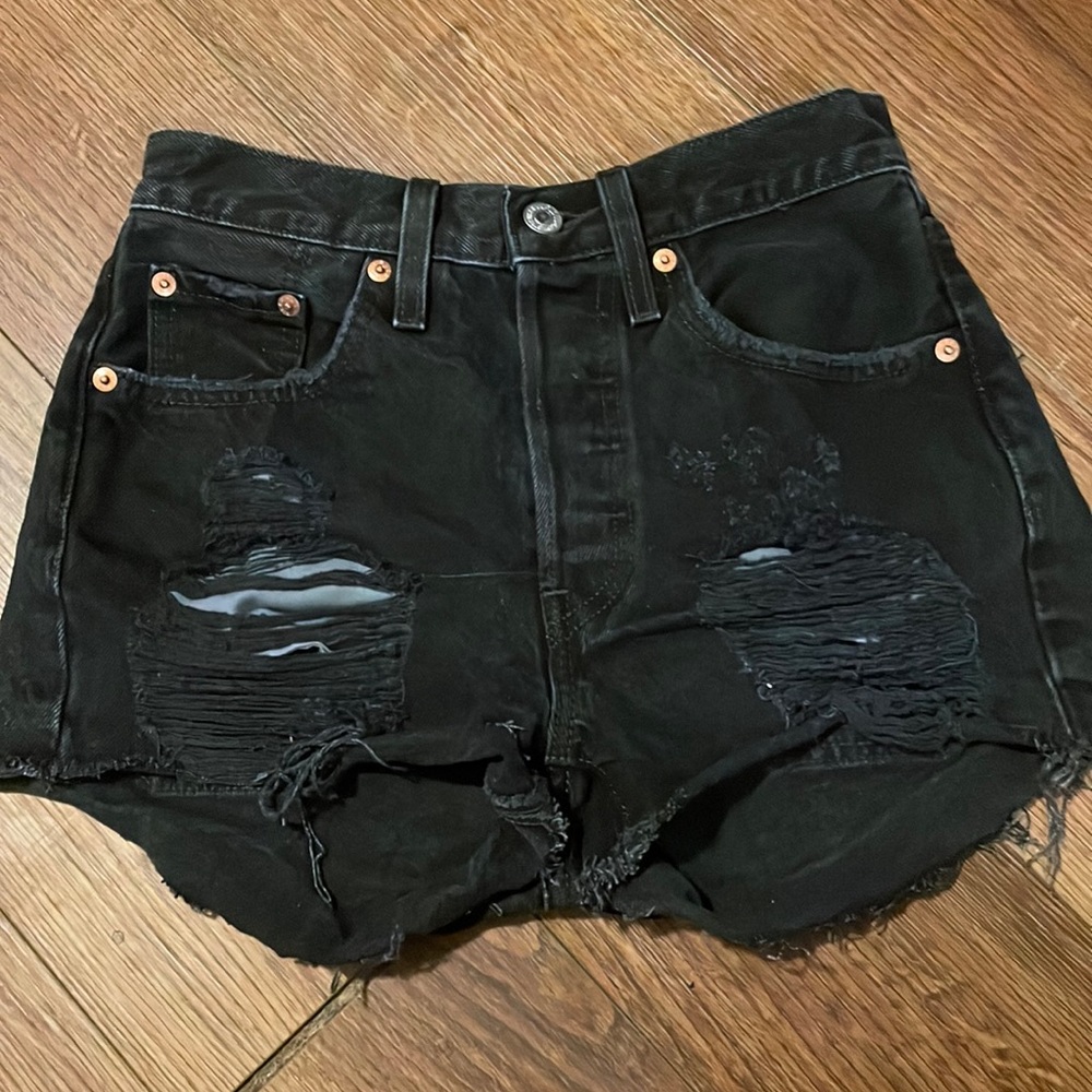 Black Levi jean shorts